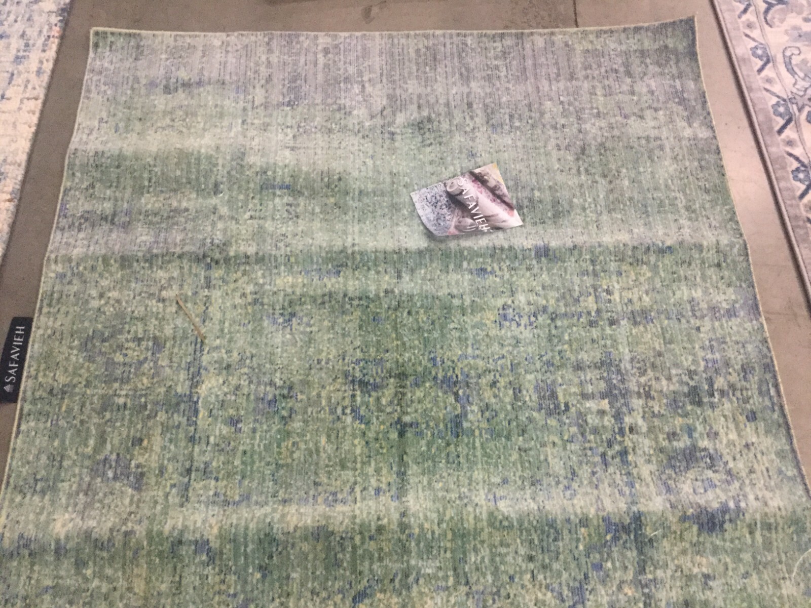 GREEN / MULTI 4′ X 6′ Stained Rug, Reduced Price 1172637561 MYS920G-4