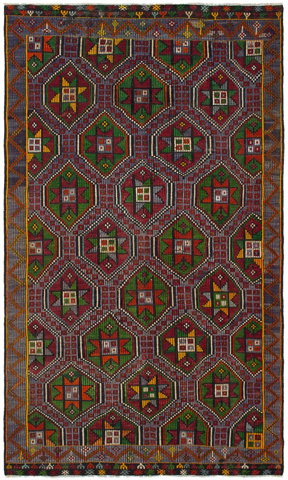 Vintage Hand Woven Area Rug 6’4″ x 10’8″ Traditional Wool Oriental Carpet
