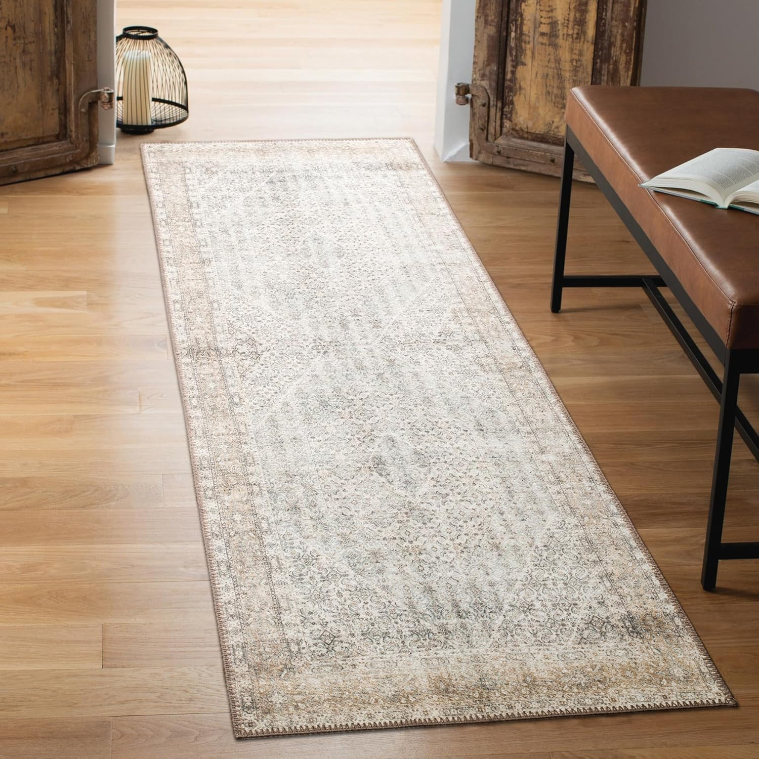30″x144″ Vintage Runner Rug – Machine Washable, Non-Slip, Easy Clean