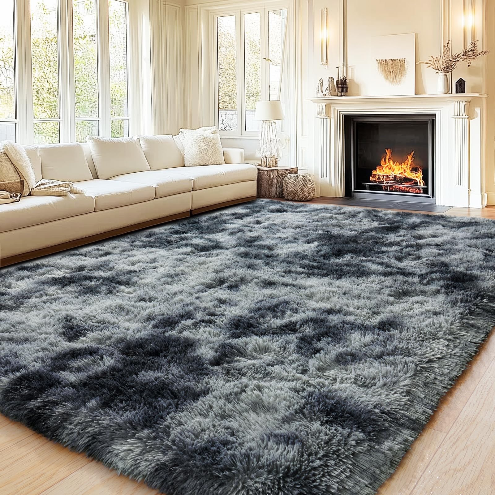 Pipabobo Fluffy Area Rug 4X6 For Bedroom Ultra Soft Shaggy Indoor Carpet Modern