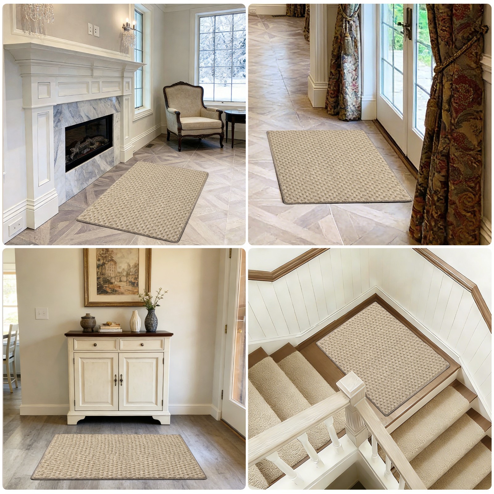 PUREERA Hallway Runner Rug Landing Door Mat Carpet Indoor Self Adhesive Low Pile