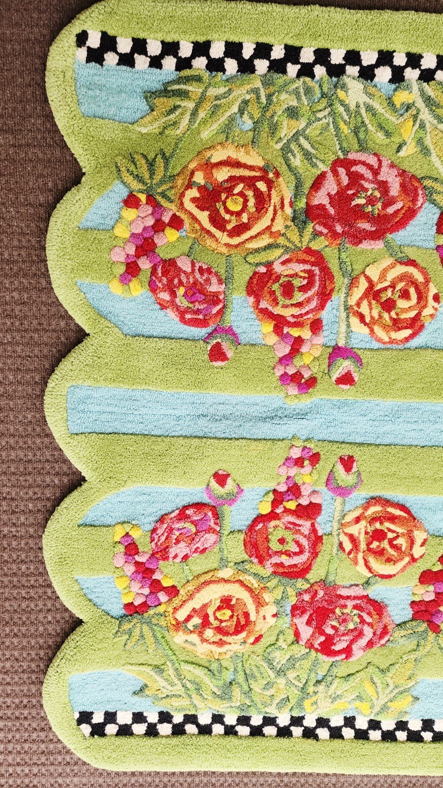 Mackenzie Childs Garden Path 4’x6′ Wool Blend Rug 2013 READ – SEE PICS