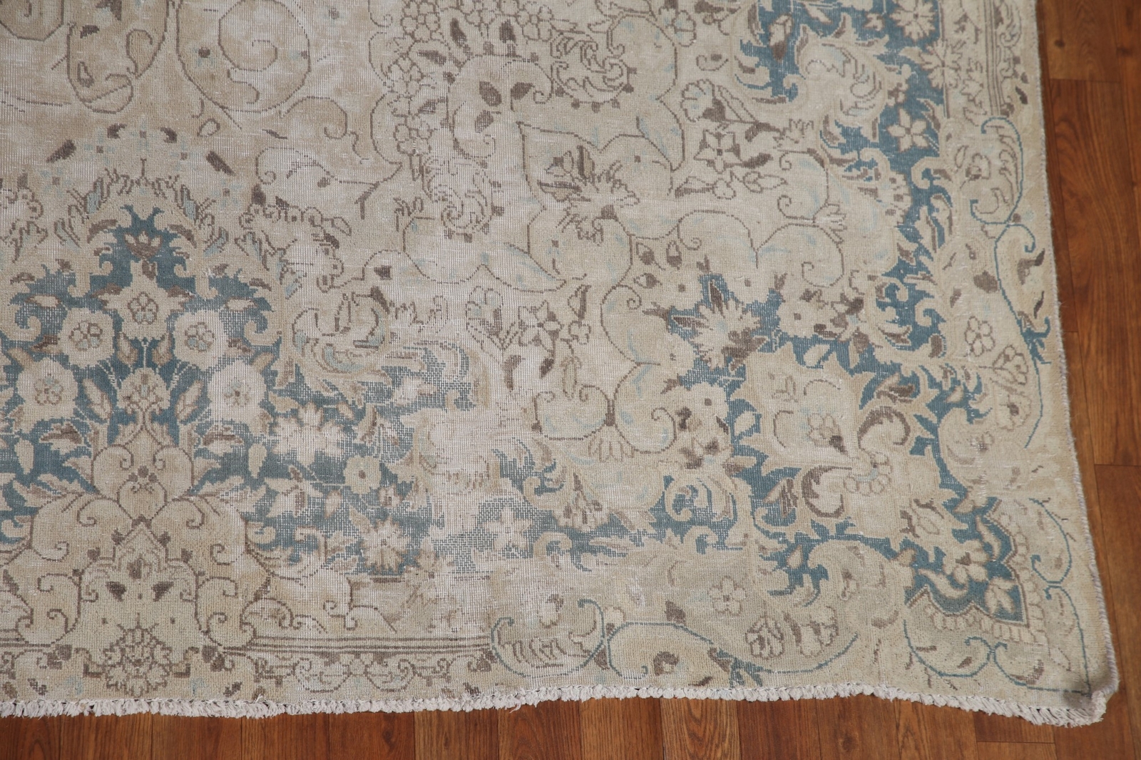 Muted Semi Antique Traditional Kirman Area Rug Distressed Handmade Carpet 10×13