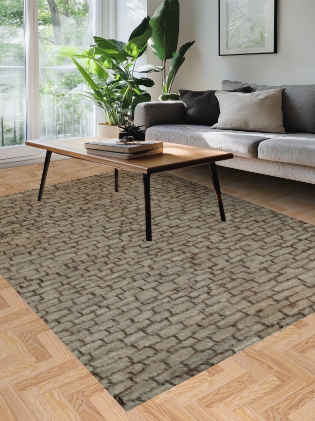 All-Over Shaggy Moroccan Area Rug Room Size Hand-made Berber Plush Carpet 6×9