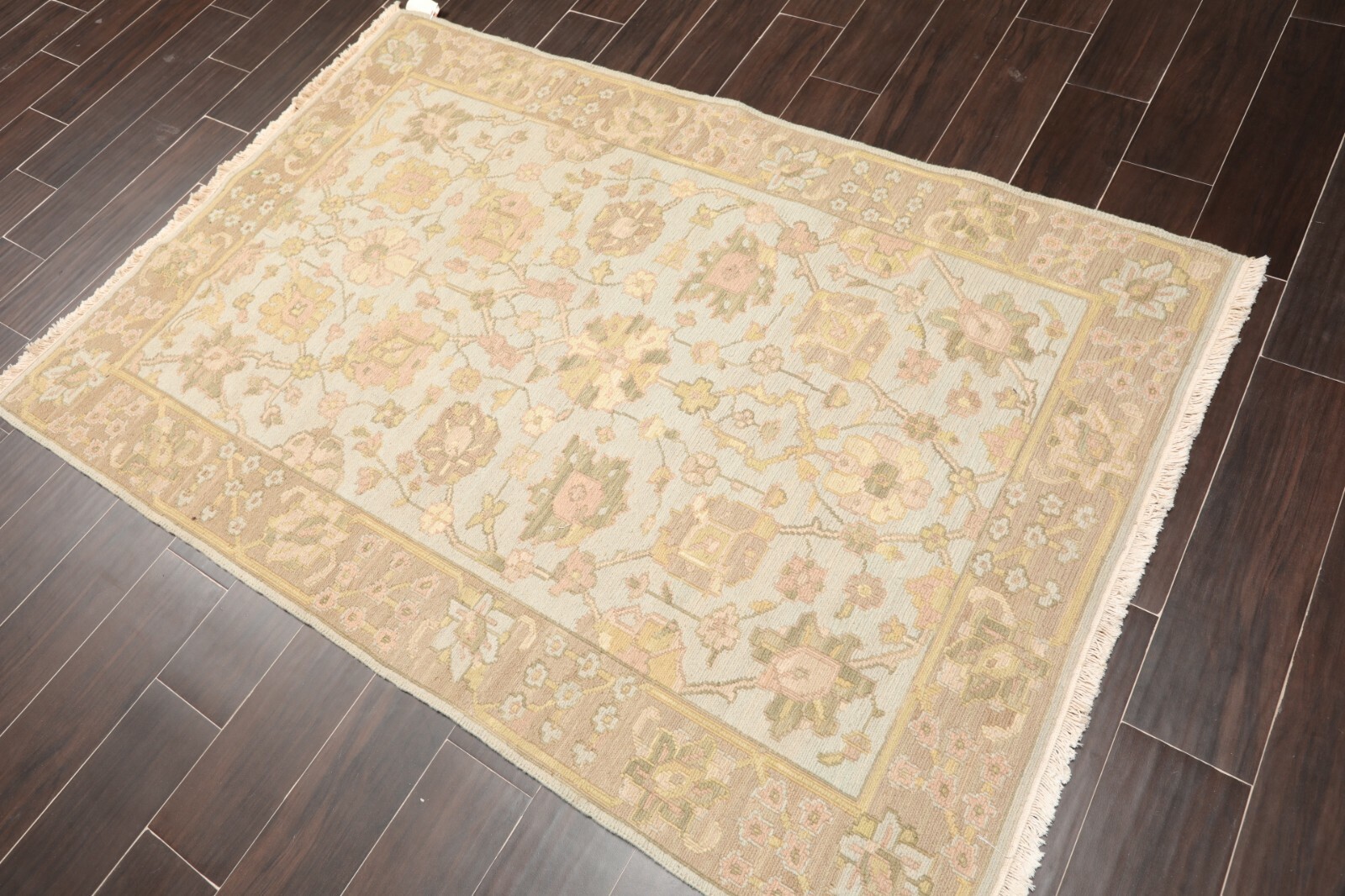 3’10” x 5’10” Nourison Nourmak Hand Knotted Reversible Wool Area Rug Blue 4×6