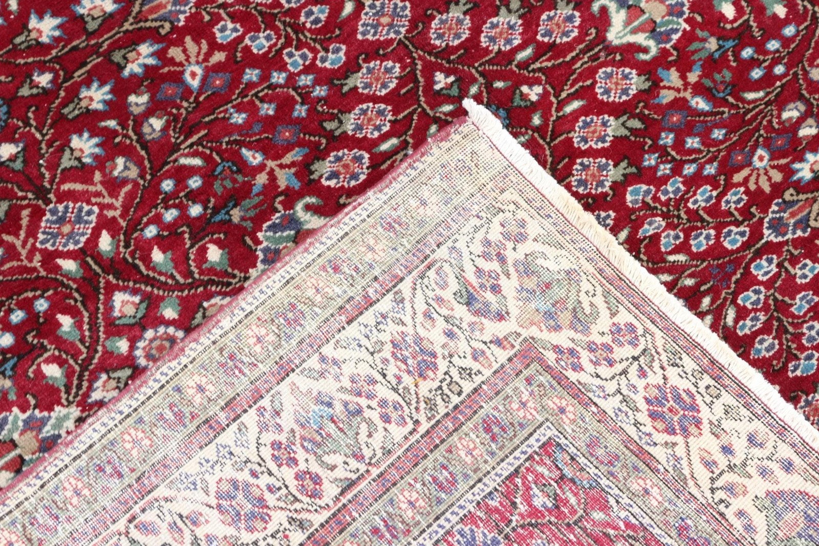 6,4×9,1 ft Turkish Rug, Red Animal Print Vintage Wool Rug