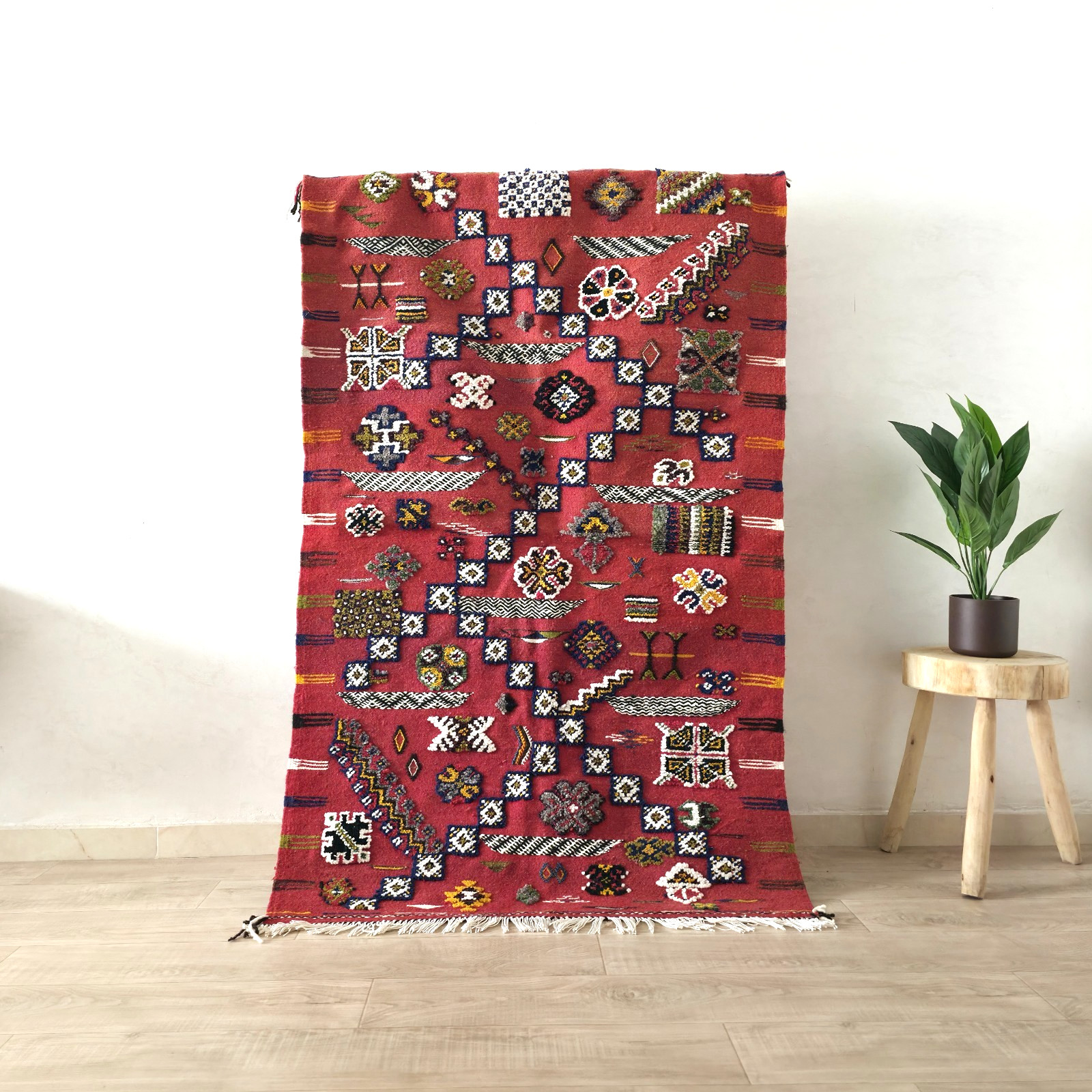 Handmade Moroccan Berber Flatwoven Rug 3×5 ft – Akhnif Moroccan Handmade Carpet