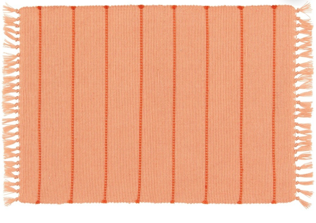 Mainstays By Becky G + Alejandra Fringed Orange Stripe 24in x 36in Layering Rug