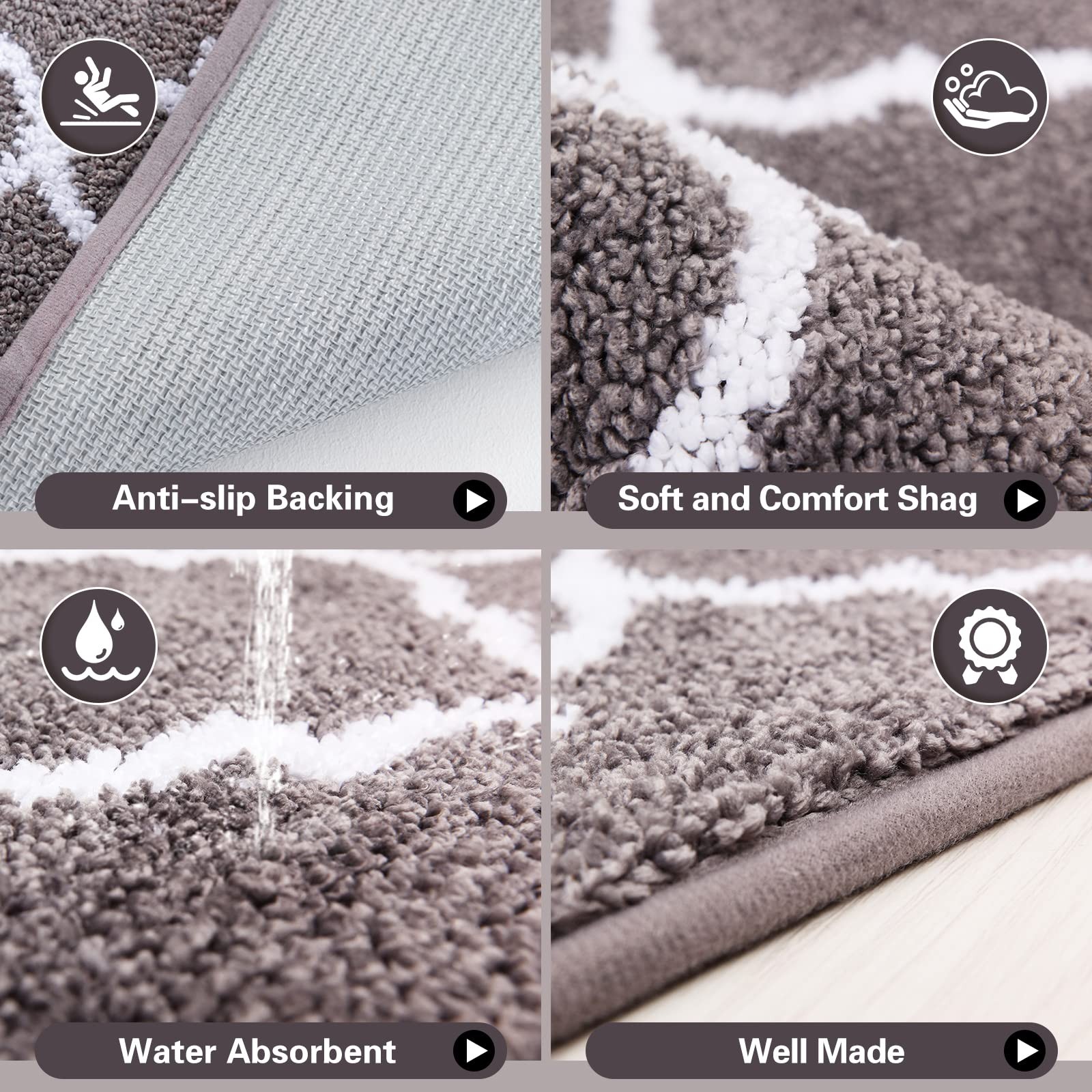 Carvapet 2 Piece Kitchen Rugs And Mats Set Absorbent Microfiber Floor Mats Non