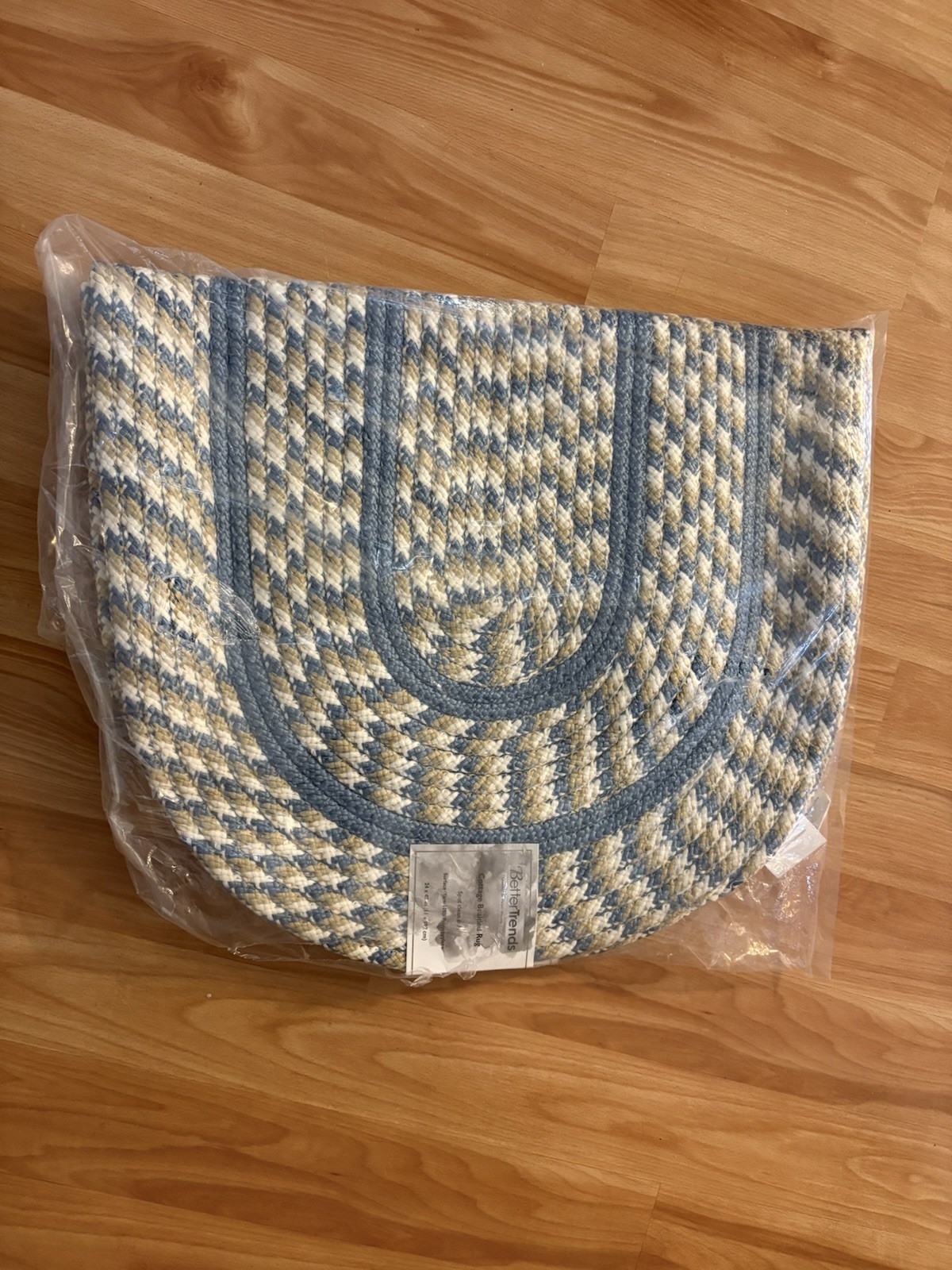 Better Trends Cottage Braided Rug 24×40 In. 100% Polypropylene Blue/Beige 2Pack