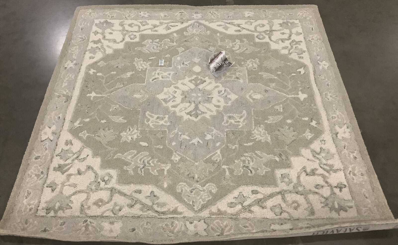 LIGHT GREY / IVORY 5′ X 5′ Back Stain Rug, Reduced Price 1172668837 MLP505F-5SQ