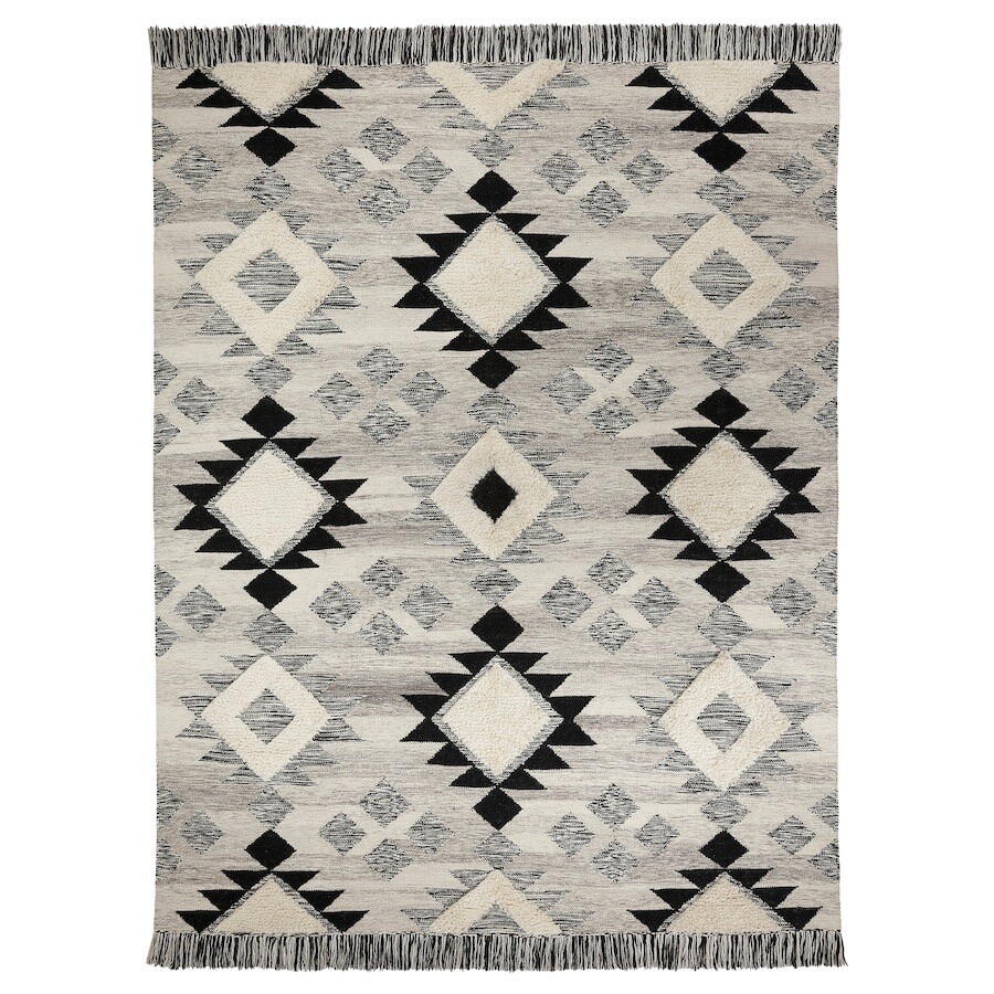 IKEA TANNISBY Rug, flatwoven, handmade/gray black, 5 ‘ 3 “x7 ‘ 7 ” 704.947.10