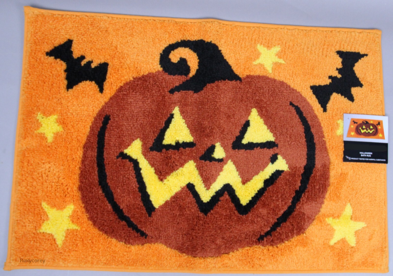 Halloween Celebrate Together Pumpkin & Bats Bathroom Bath Rug 20×30 NWOT