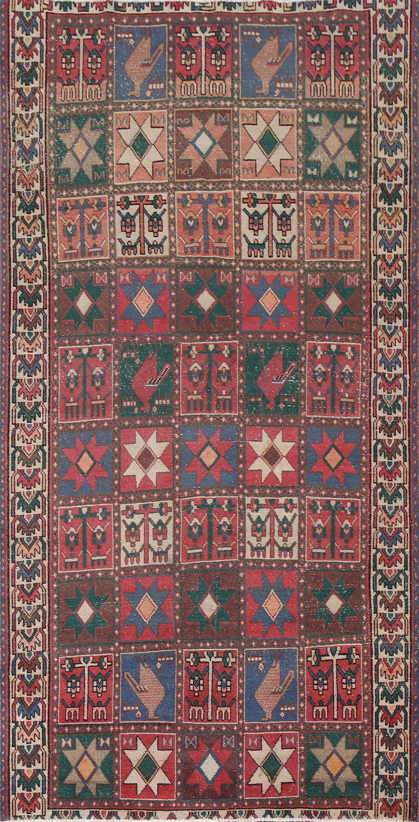Vintage Tribal Traditional Wool Bakhtiari Hand-knotted Rug Area Carpet 5×9