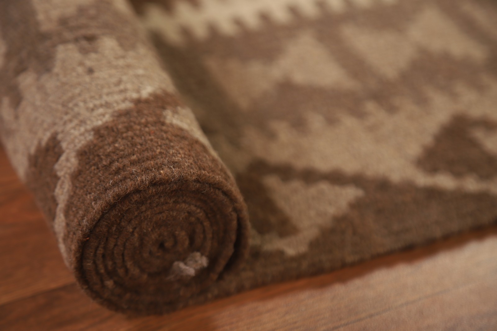 Kilim Reversible Wool Brown Natural Dye Hand-Woven South-western Area Rug 5×8