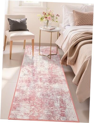 Washable Abstract Runner Rug, 2×6 Modern Area Rugs with Non-Slip Rubber Backed