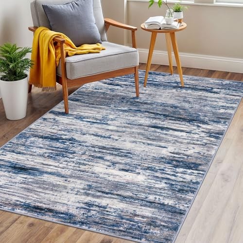 3×5 Navy Blue Gray Neutral 3′ x 5′ (Rectangular) Navy Blue/Gray/Neutral/Multi