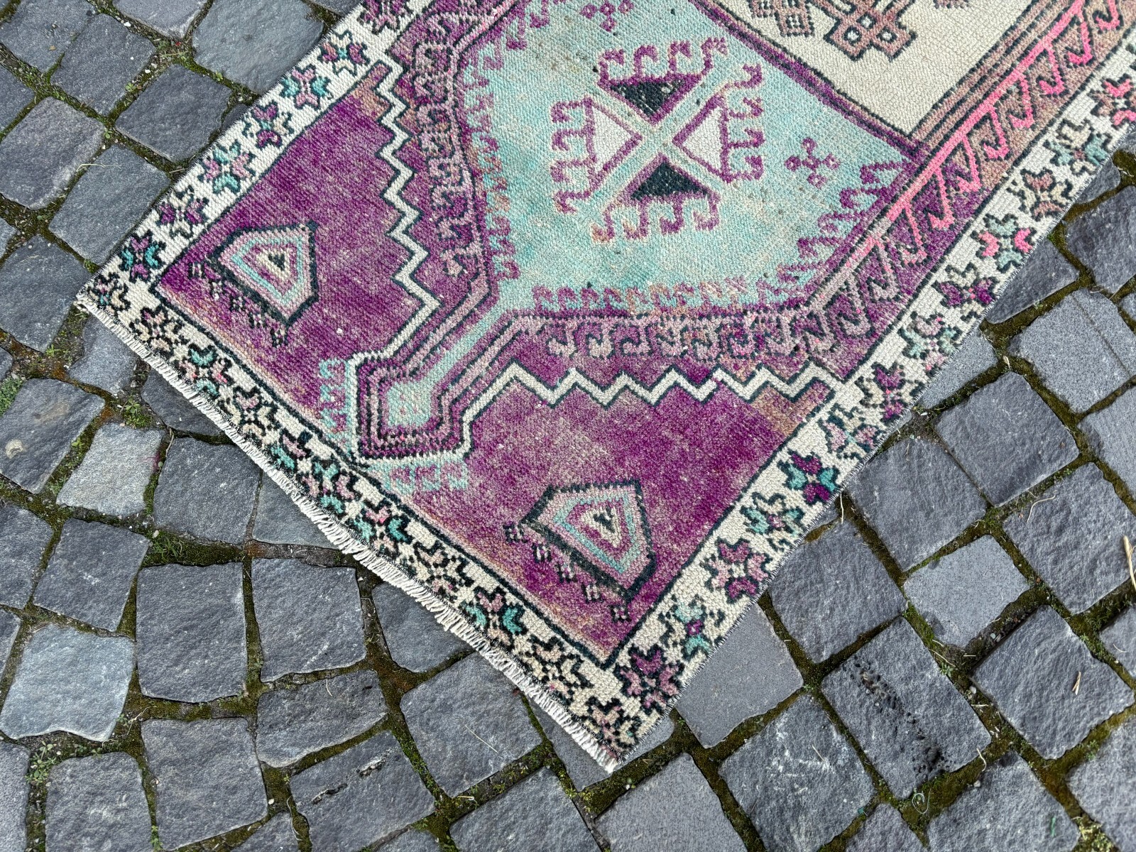 Wool rug, Area rug, Vintage rug, Turkish rug, Bohemian rug 2,4 x 4,9 ft