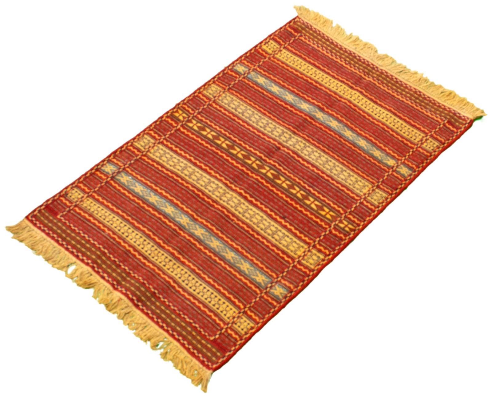 Vintage Hand Woven Area Rug 3’2″ x 4’10” Traditional Wool Oriental Carpet