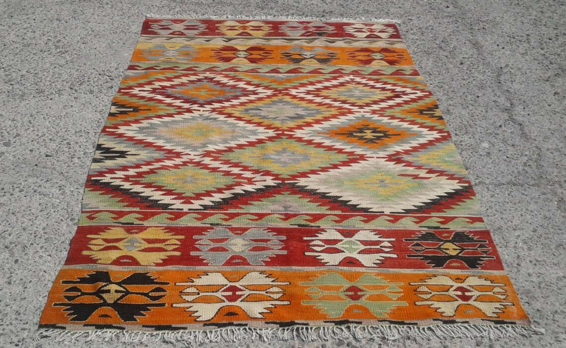 kilim Rugs for living room Area Kilim Rugs, kelim Teppich, Tapis, 4’10″x7’10″ft,