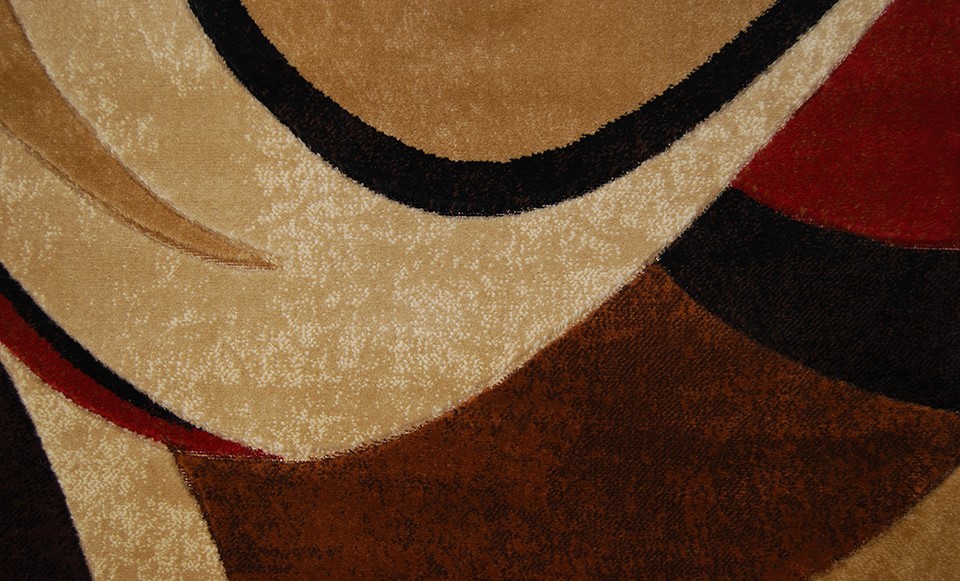 Modern Curves Brown Area Rug 3×5 Contemporary Waves Carpet – Actual 3′ 3″x4′ 7″