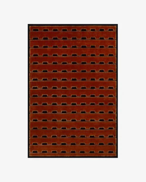 Nordic Knots Gild 02 Red Rug 100% Wool Hand-Tufted Geometric Swedish Grace