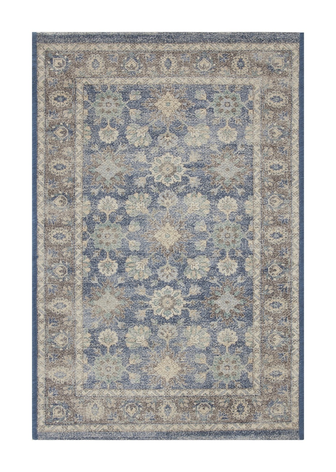 Blue Floral Indoor Accent Rug 24 x 36 Inches for Living Room Bedroom