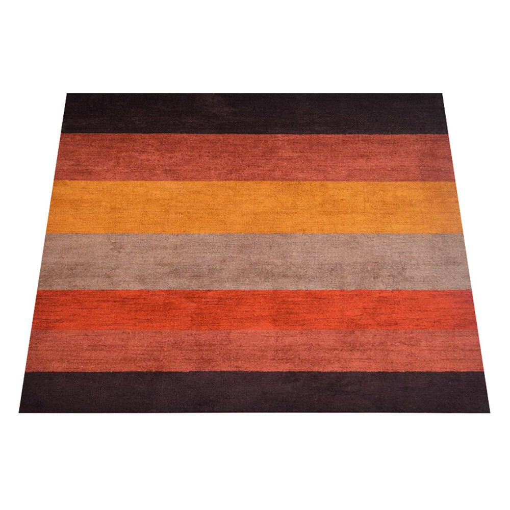 Hand Knotted Loom Silk Mix Square Area Rugs Contemporary Brown Red BBH BBLSM09