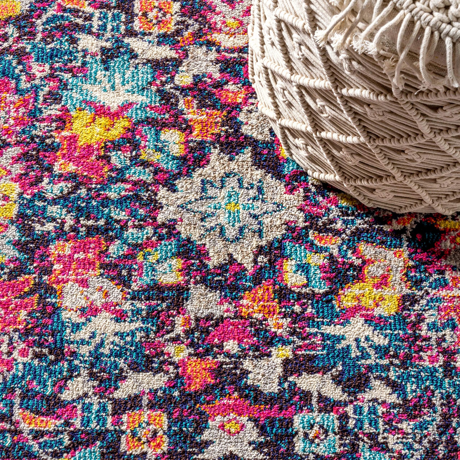 Jonathan Y Modern Boho Floral Multi/Purple Indoor Area Rug 3X5 Bohemian Vintage