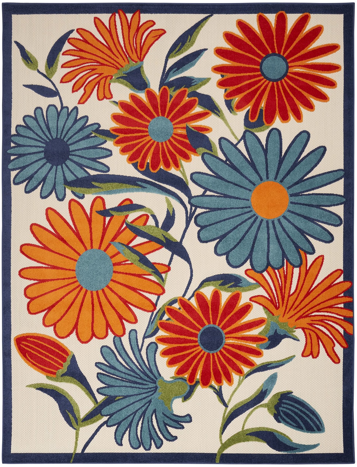 Home Aloha Multicolor 5’3″ x 7’5″ Area Rug – Easy Clean, Non Shedding, Bed Ro…