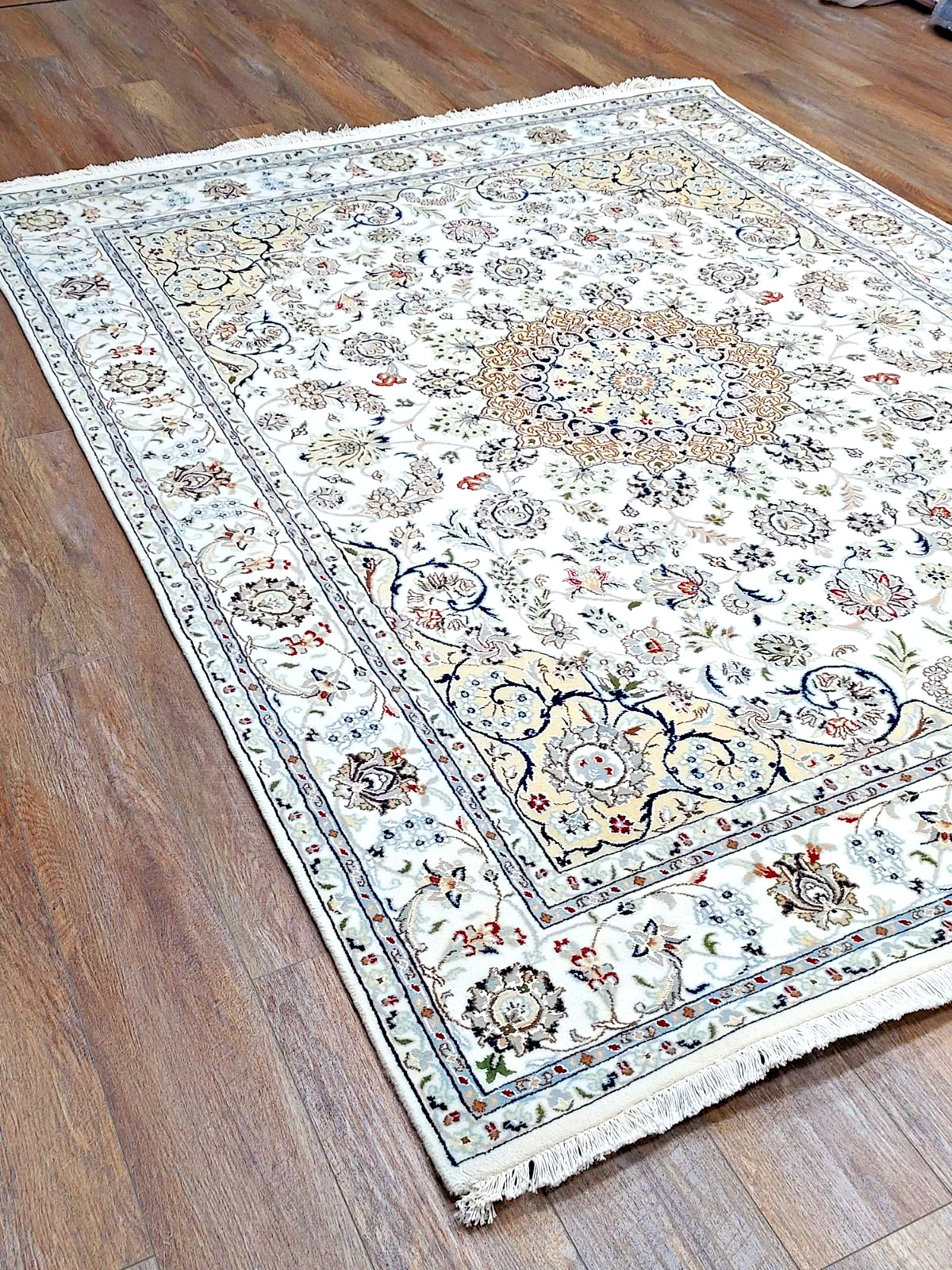 Turkish Silk&Wool HandMade Bohemian Tradition Royal Design Turkish Rug 6.5×8.5Ft