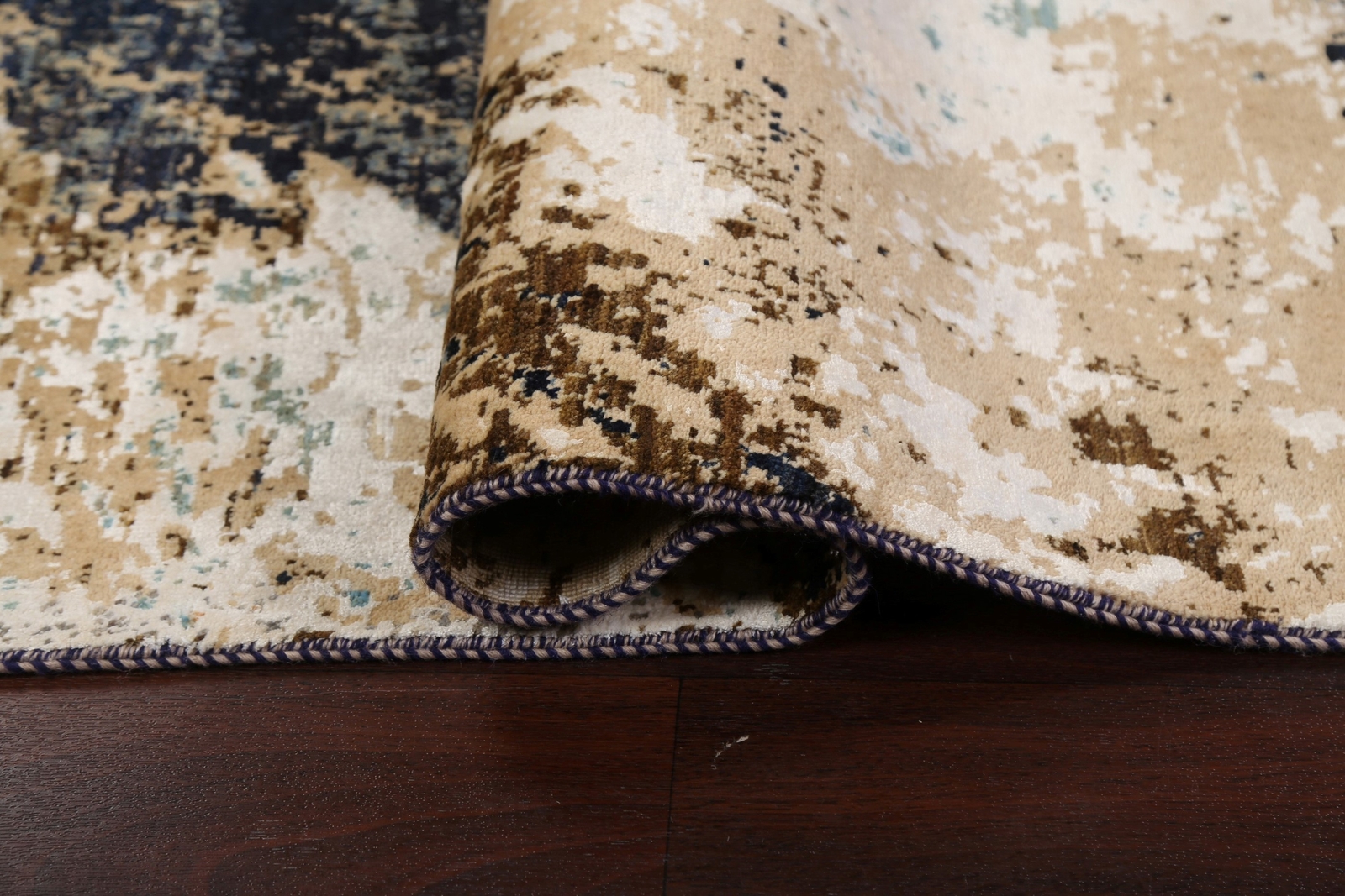 Wool/ Silk Vibrant Hand-knotted Living Room Rug 6×9 ft Modern Style