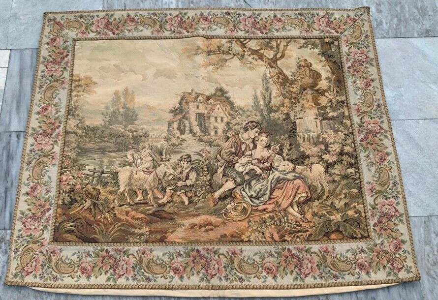 Vintage Tapestry, Stunning French Tapestry Romantic Tapestry Home Decor 3x3ft