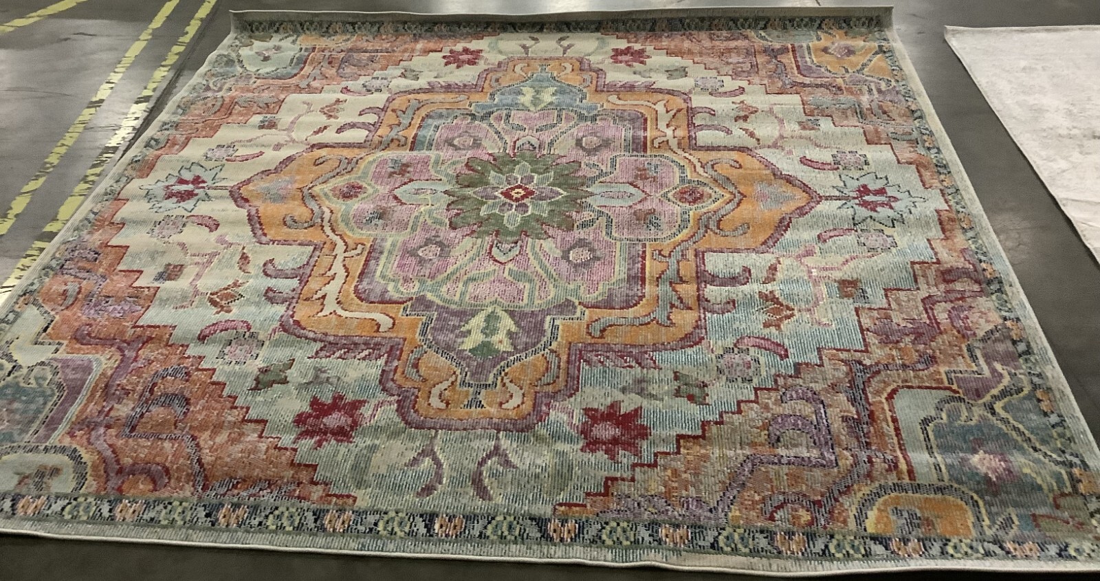 LIGHT BLUE / FUCHSIA 8′ X 8′ Flaw in Rug, Reduced Price 1172671080 CRS501B-8SQ