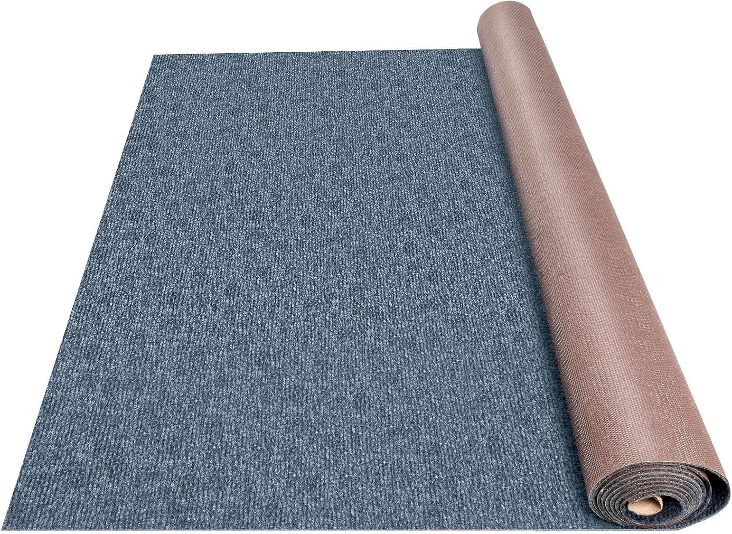 Marine Carpet 6 FT x 13 FT Grey Waterproof Indoor Outdoor Rug Roll Thickness