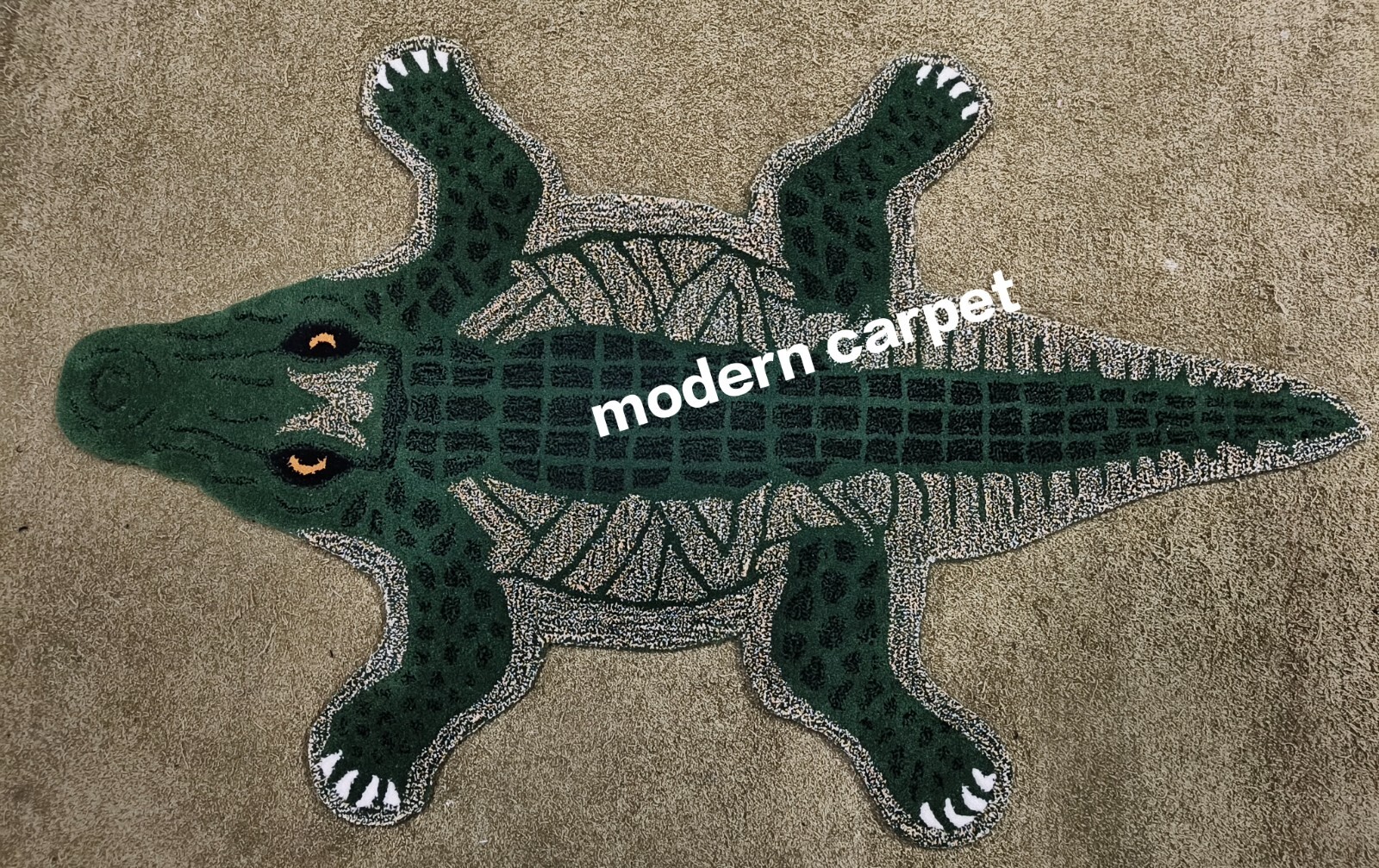 Crocodile Rugs 3×5 Feet Handmade 100% Woolen Hand Tufted For Home Decoration