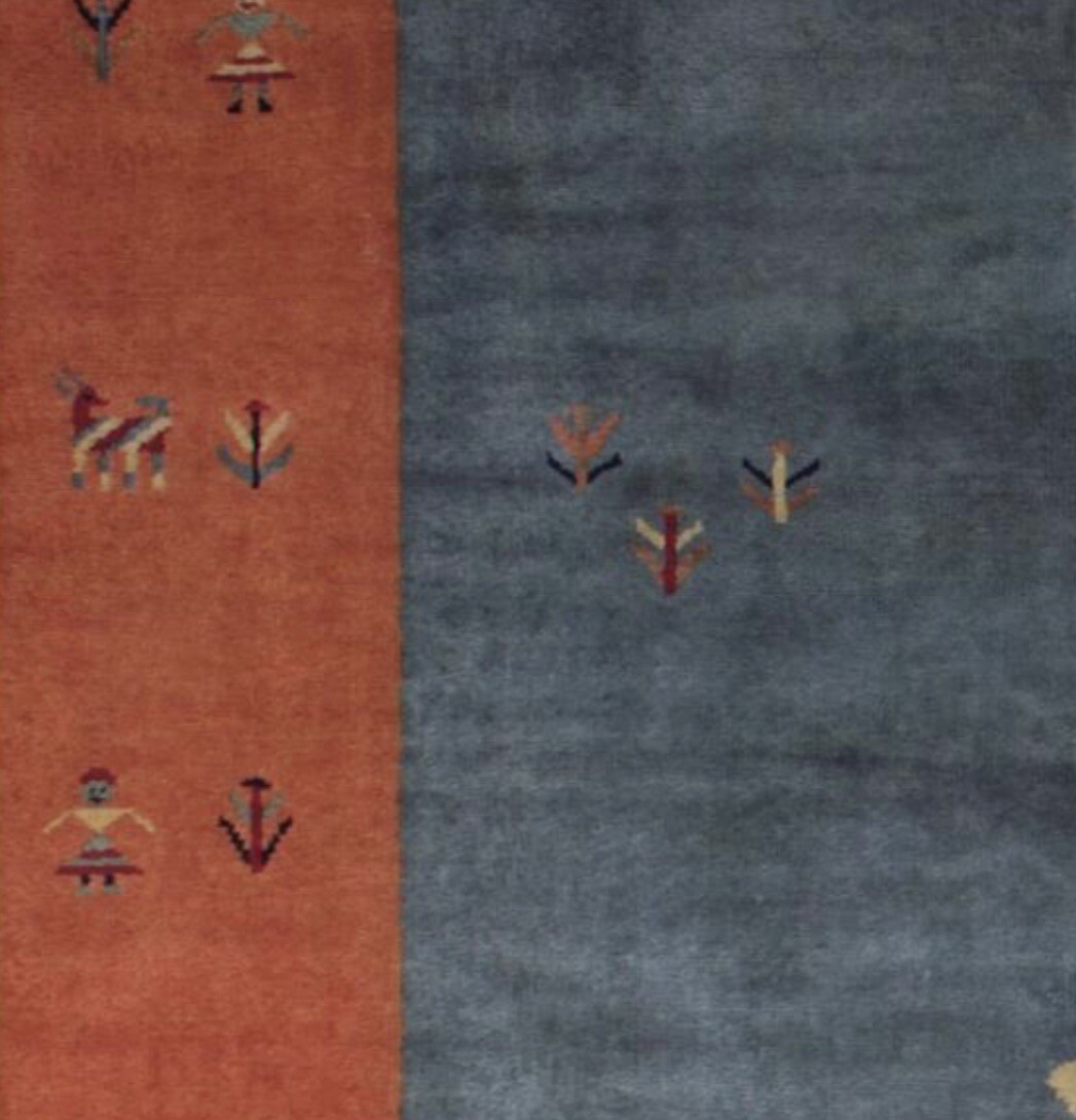 Stunning Tribal oriental rug new Gabbeh Blue Hand /knotted Elegant 9.04 X 11.5