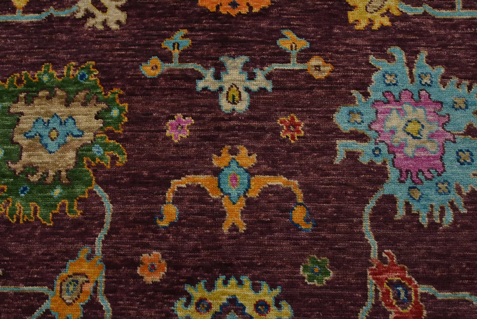 Anatolia Rug 8’11” x 11’6” Purple Wool Modern Hand-Knotted Oriental Carpet