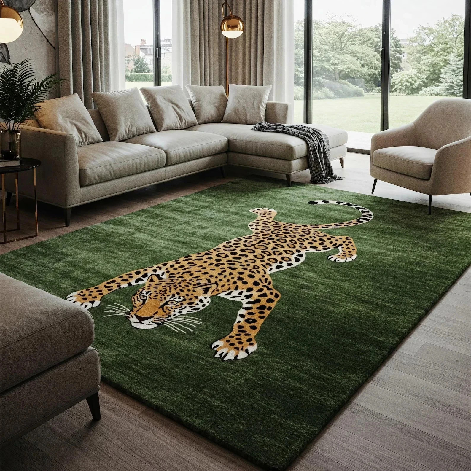 Tiger Print Hand-Tufted Area Rug Carpet For Home Office Living Room Decor