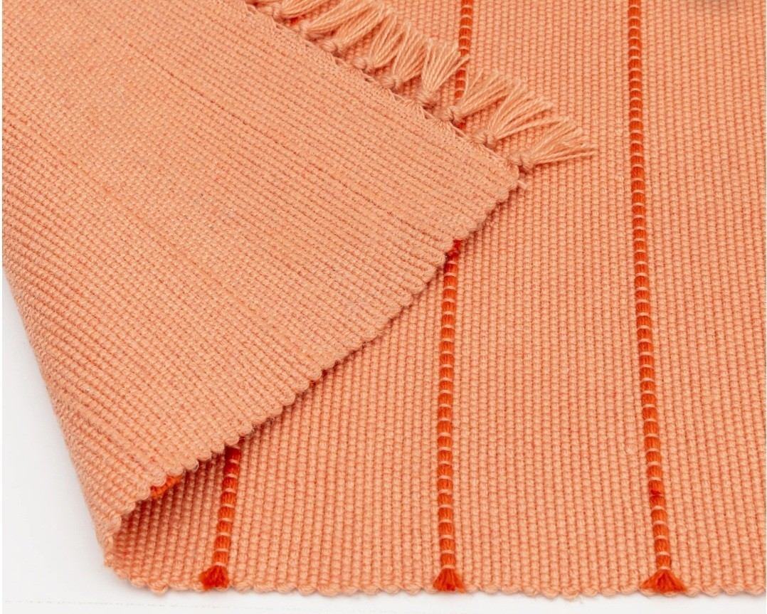 Mainstays By Becky G + Alejandra Fringed Orange Stripe 24in x 36in Layering Rug