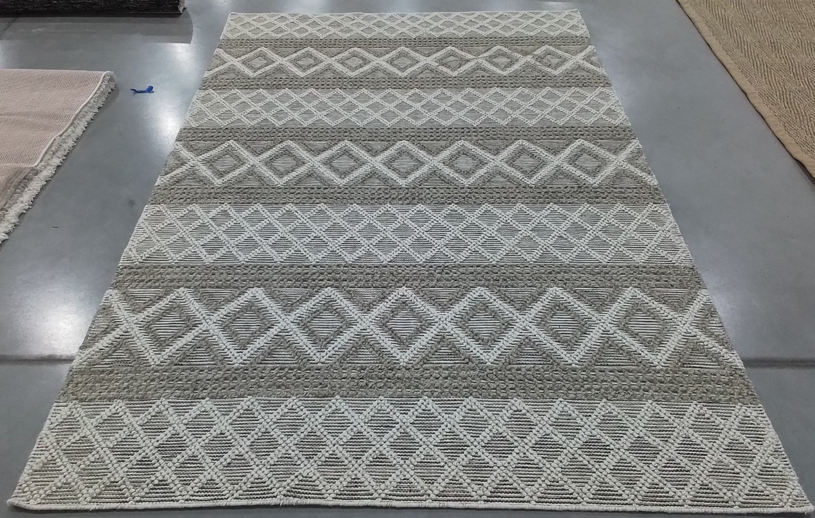 IVORY / GREY 6′-0″ x 9′-0″ Back Stain Rug, Reduced Price 1172781818 VRM211F-6