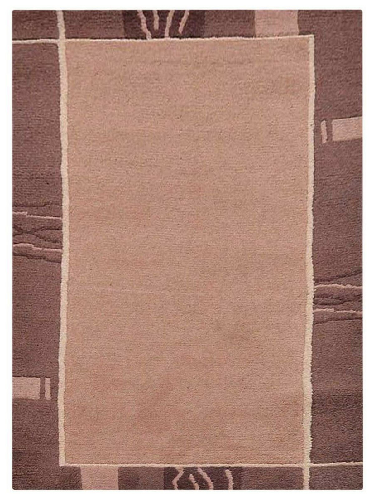 Eco-Friendly Hand Knotted Tibbati Wool Area Rug Contemporary Choco BBT00206