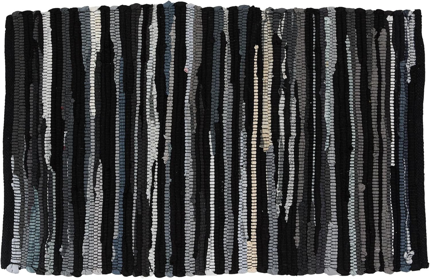 Unique Handcrafted Striped Cotton Rug for Indoor Use
