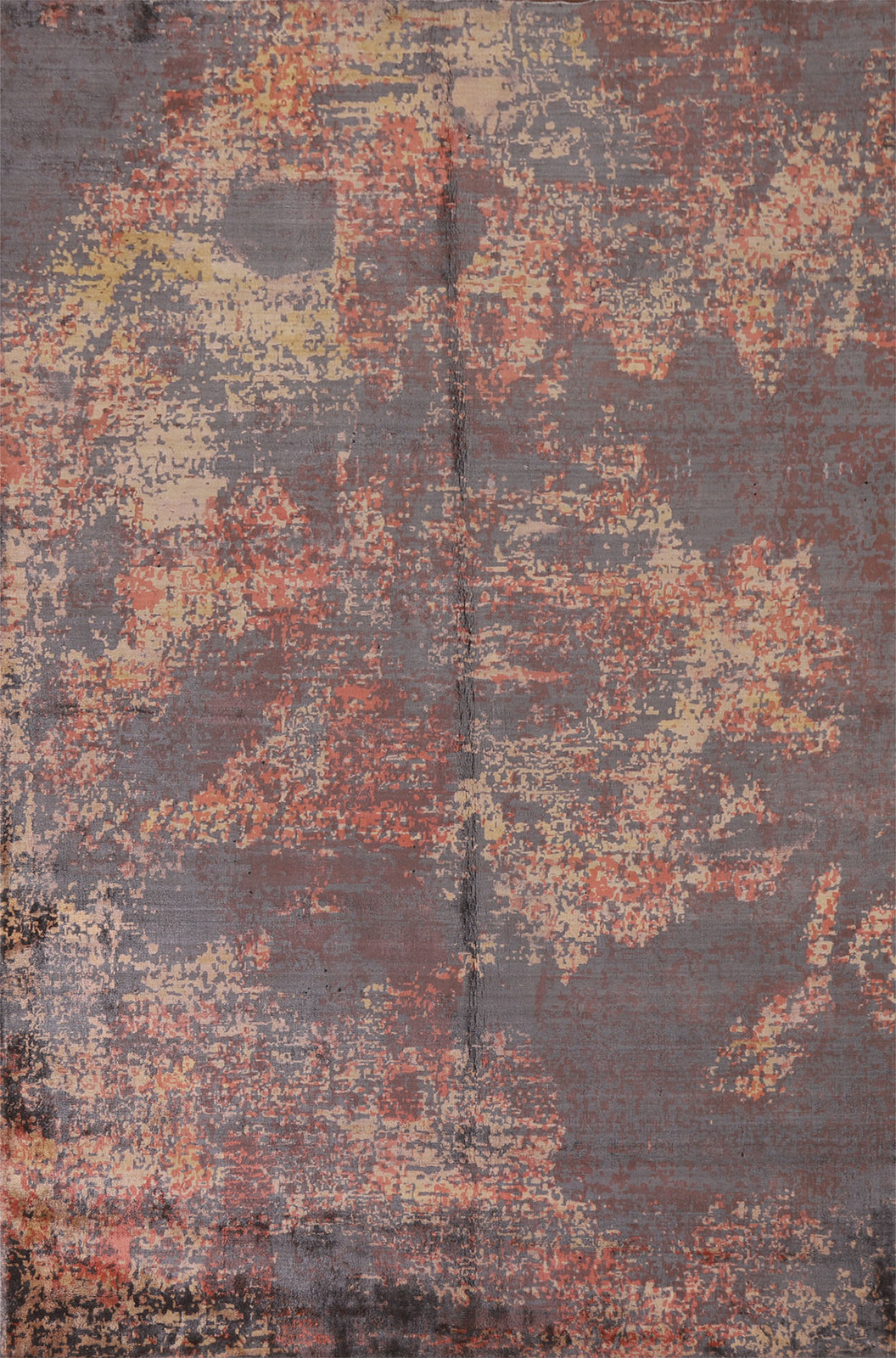 All-Over Pattern Modern Abstract Rug 5×8 Ft Hand-Knotted Wool Indian Area Rug