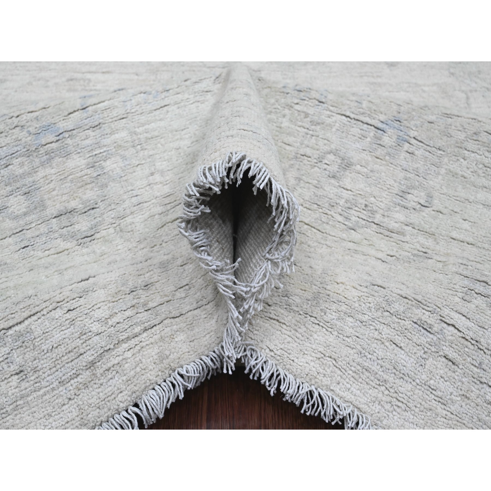 9’8″x13’5″ White Wash Peshawar All Over Pattern All Wool Hand Knotted Rug R20989