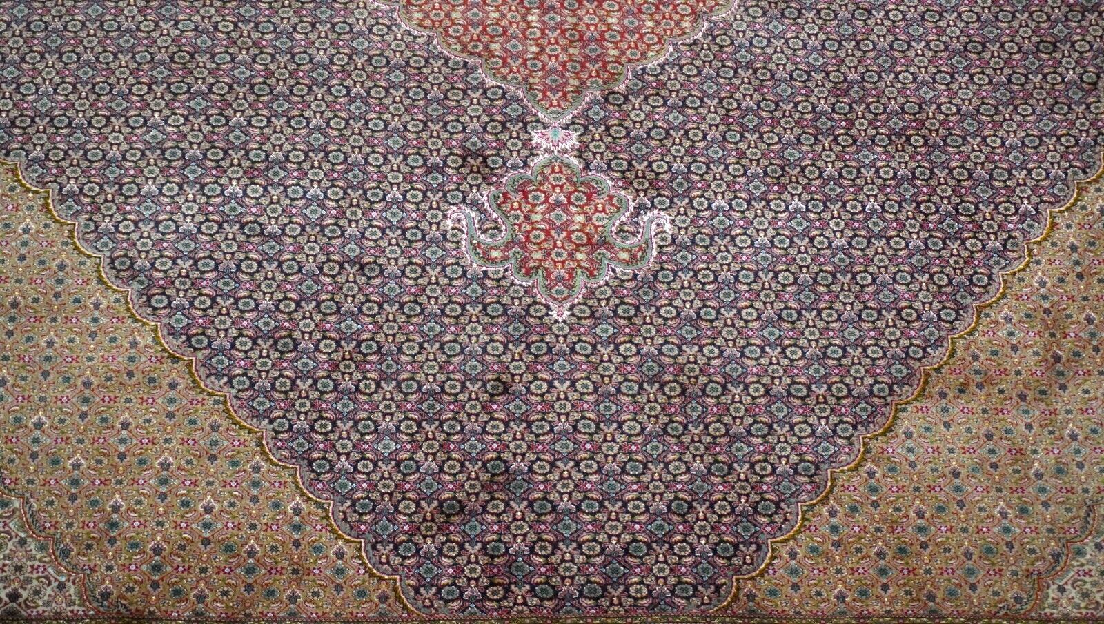 Superb Silk & Wool Tabrizz Hand Knotted Oriental Rug 9’8″ x 13’3″
