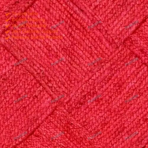 Handmade Indian Red Jute Area Rugs 4 x 7 Feet Bohemian Carpet Hand Woven