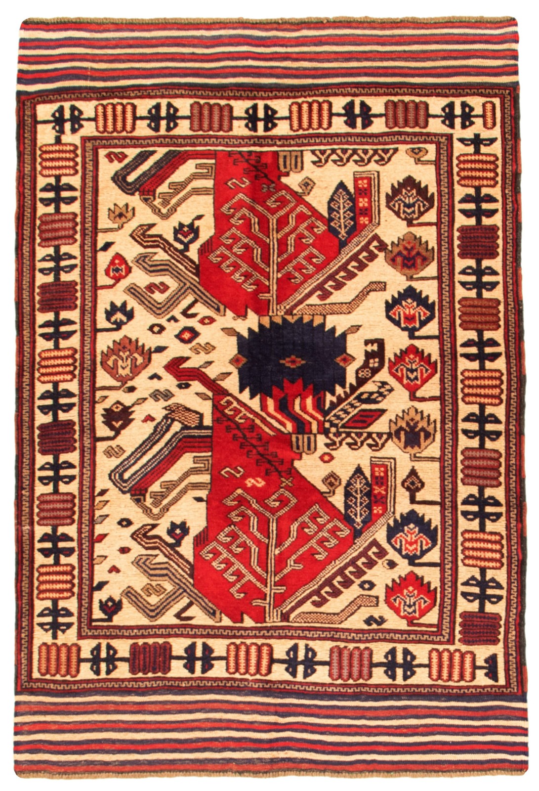 Traditional Vintage Hand-Knotted Area Rug 4’5″ x 6’4″ Oriental Wool Carpet