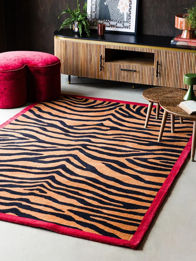 Hand Tufted Wool Rugs Animal Print Design Rugs For Living Room Bedroom 8×10 9×12