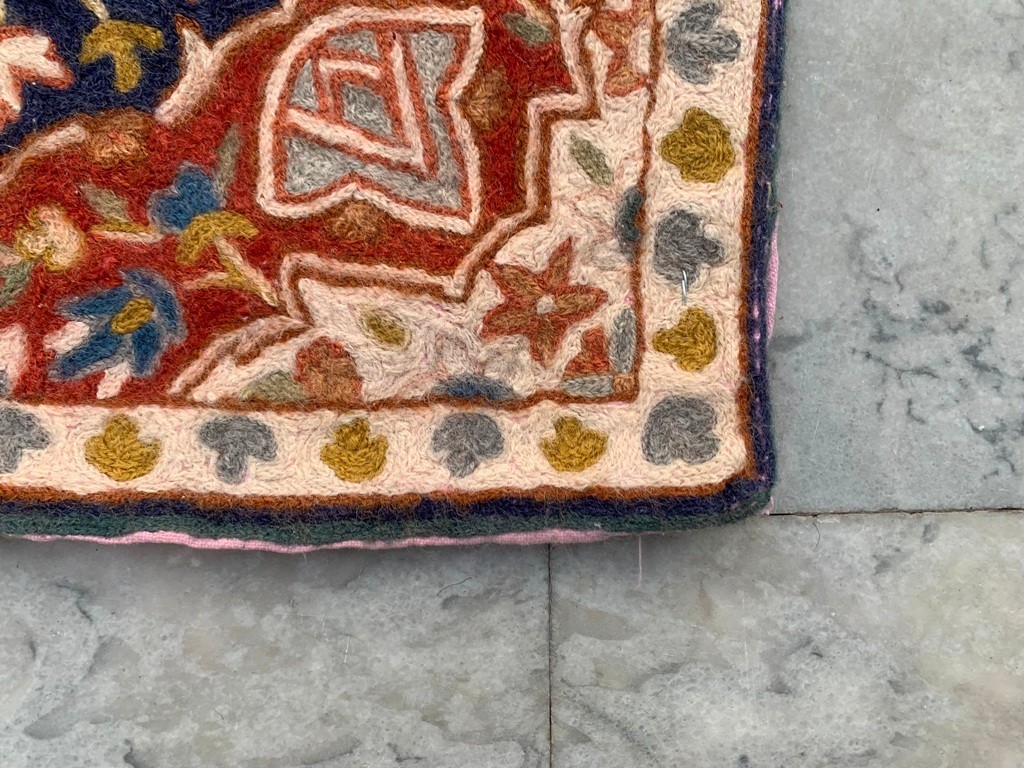 Vintage French Style Aubusson Rug Handmade Rug Chain stitch Rug 2×3 ft Free Ship